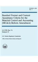 Standard Format and Content Acceptance Criteria for the Material Control and Accounting Reform Amendment