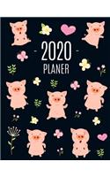 Schwein Planer 2020: Monatsplaner 2020 mit Wochenübersicht - Raum für Notizen - Januar - Dezember 2020 Agenda - Ideal für die Schule, Studium und das Büro