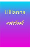 Lillianna: Blank Notebook - Wide Ruled Lined Paper Notepad - Writing Pad Practice Journal - Custom Personalized First Name Initial L Blue Purple Gold - Taking 