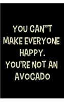 You can't make everyone happy. You're not an avocado.: Food Journal - Track your Meals - Eat clean and fit - Breakfast Lunch Diner Snacks - Time Items Serving Cals Sugar Protein Fiber Carbs Fat - 110 pag