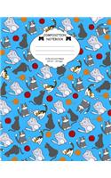 Composition Notebook. Cute Cats Patterns: Lined Paperback Notebook For Cat Lovers. Funny Cats And Yarn Pattern Cover.