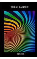 Spiral Rainbow Notebook: Retro Vintage Spiral Rainbow Notebook 6x9 Inches 104 lined pages for all Spiral Rainbow Lovers