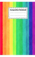 Composition notebook Vintage Rainbow watercolor for Teachers Students Kids and Teens