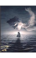 Unruled (Unlined) Blank Composition Notebook (8.5"x11" inches) 200 Pages: Girl in the Water Fantasy Cover Design