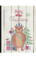 Merry Christmas: Tribal Christmas Winter Holiday Bear Journal & Diary