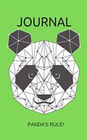 Journal Panda's Rule!: Lined, Undated; Panda Bear Green Cover