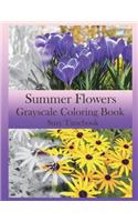Summer Flowers Grayscale Coloring Book