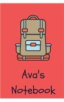 Ava's Notebook: Compass Cover 6x9" 100 lined blank pages personalized journal/notebook/drawing notebook for Ava