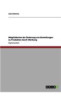 Möglichkeiten der Änderung von Einstellungen zu Produkten durch Werbung