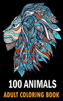 100 Animals Adult Coloring Book