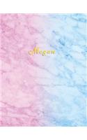 Megan: Personalized custom college ruled journal for girls Standard lined size composition exercise note book