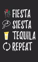 Cinco De Mayo Notebook - Fiesta Siesta Tequila Repeat Funny Cinco De Mayo - Cinco De Mayo Journal - Cinco De Mayo Diary