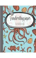 Handwriting paper notebook: The large handwriting notebook for primary and early years with nine double lines and a dotted line down the middle to guide children who are learni