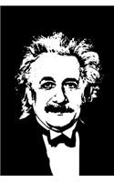 Albert Einstein Black and White Portrait - Blank Lined Notebook