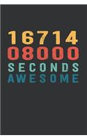 1 671 408 000 Seconds Awesome: funny 53th Birthday Gift Notebook lined 6x9 Inch 100 Pages