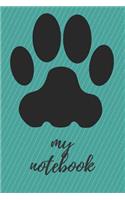 My Notebook: 110 Blank pages Lovely Notebook with Black Cat Perfect for Drawing and Writing