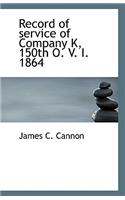 Record of Service of Company K, 150th O. V. I. 1864