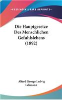 Die Hauptgesetze Des Menschlichen Gefuhlslebens (1892)