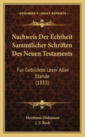 Nachweis Der Echtheit Sammtlicher Schriften Des Neuen Testaments