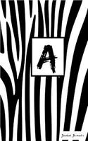A: Personalized Initial Journal/Notebook/Diary - Zebra Print