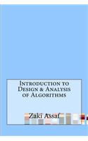 Introduction to Design & Analysis of Algorithms