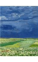 Wheatfield Under Thunderclouds, Vincent Van Gogh. Graph Paper Journal: 150 Pages, 8.5 X 11 Inches (21.59 X 27.94 Centimeters), Diary, Composition Book. Soft Cover.