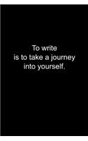 To write is to take a journey into yourself.