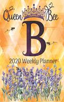 2020 Weekly Planner - Monogram Queen Bee Initial 