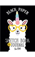 Black Paper Sketch book and Journal For Girls
