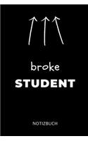 Broke Student Notizbuch: A5 Notizbuch PUNKTIERT für Studenten - Coole Geschenkidee zum Studienstart - Abitur - ersten Semester - Schulabschluss - Betriebswirtschaftslehre