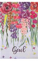 Gail: Personalized Lined Journal - Colorful Floral Waterfall (Customized Name Gifts)