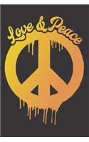 Notebook Hippie peace love sign fire