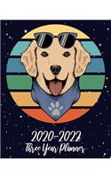 2020-2022 Three Year Planner: Cute Dog, 36 Months Appointment Calendar, Agenda Schedule Organizer Logbook, Business Planners and Journal With Holidays and inspirational Quotes