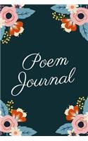 Poem Journal: A Lovely and Cute Journal Where Keep Track of All of Your Poems, Emotions, Feelings, Thoughts and Dreams - Floral and Matte Bleu - 6x9 - Cream Paper(1 Poems and Soul)