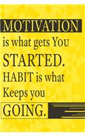 Notizbuch Motivation is what gets you started. Habit is what keeps you going