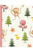 NoteBook: 120 Lined Journal Pages - Diary - 8.5"x 11" Large Composition Note Book Gloss Finish Paperback - Monkey Business(Notebook 120 Lined Pages with Blank Date and Page Number)