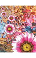 Composition Notebook Wide Ruled Lined Paper 8.5" x 11", 200 Pages: Flower Power Color Art