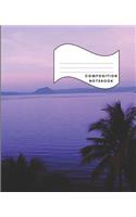 Composition Notebook: College Ruled 100 Sheets 200 Pages 7.5 X 9.25 School Journal Sunset Beach