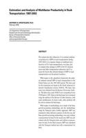 Estimation and Analysis of Multifactor Productivity in Truck Transportation, 1987-2003