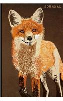 Journal: 6 x 9 in Blank Lined Journal - 128 College Ruled Pages: Custom Fox Illustration Design on Soft Matte Cover - Notebook, Diary, Composition Notebook f