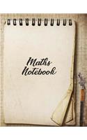 Maths Notebook: Maths Notebook: 8.5 by 11 Inches (A4)-120 pages-4x4 squares. Perfect for kids, teens and adults alike.
