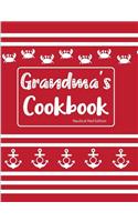 Grandma's Cookbook Nautical Red Edition