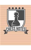 Chess Notes: Large Chess Letter Size Notebook with Board Drawings