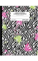 Lined Journal Composition Book: Paint Splatter Animal Print