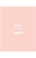 Aisha 2019 Planner: Calendar with Daily Task Checklist, Organizer, Journal Notebook and Initial Name on Plain Color Cover (Jan Through Dec), Aisha 2019 Planner