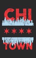 Chi Town: Chicago Flag Notebook Blank Lined 6x9 Journal