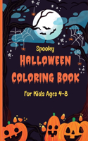 Spooky Halloween Coloring Book for Kids Ages 4-8
