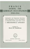France During the German Occupation, 1940-1944