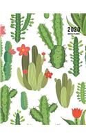 2020 Monthly Planner: 2020 Planner Monthly 8.5 x 11 with Cactus Cover