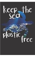 Notebook: Vintage Turtle Turtoise Water Keep The Sea Plastic Free Dot Grid 6x9 120 Pages Journal